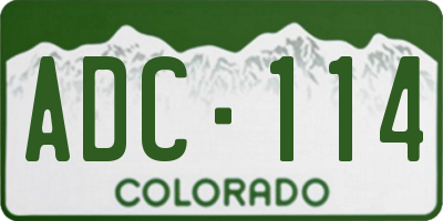 CO license plate ADC114