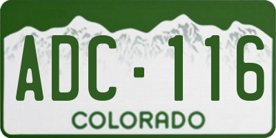 CO license plate ADC116