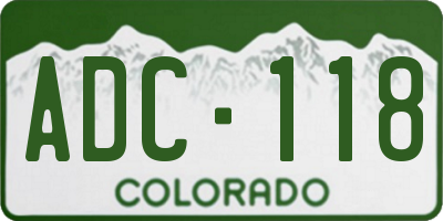 CO license plate ADC118