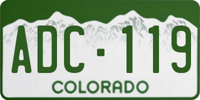 CO license plate ADC119