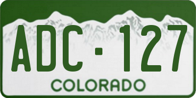 CO license plate ADC127