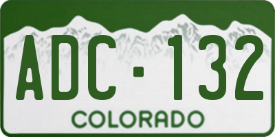 CO license plate ADC132
