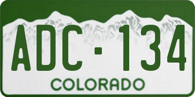 CO license plate ADC134