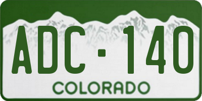 CO license plate ADC140