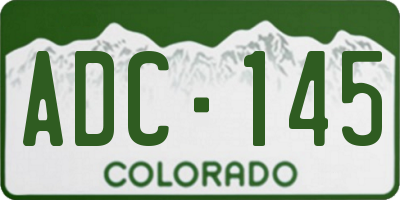 CO license plate ADC145