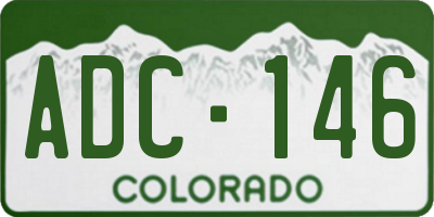 CO license plate ADC146