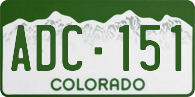CO license plate ADC151