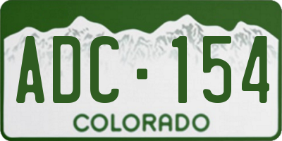 CO license plate ADC154