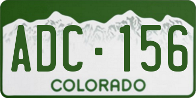 CO license plate ADC156