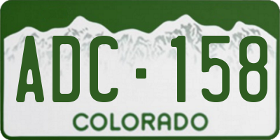 CO license plate ADC158