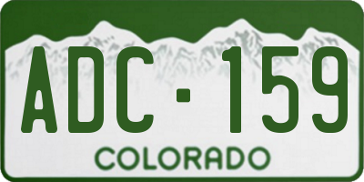 CO license plate ADC159