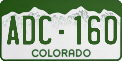 CO license plate ADC160