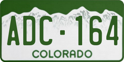 CO license plate ADC164