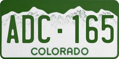 CO license plate ADC165