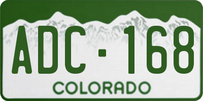 CO license plate ADC168