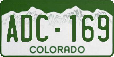 CO license plate ADC169