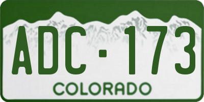 CO license plate ADC173