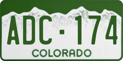 CO license plate ADC174
