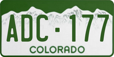 CO license plate ADC177