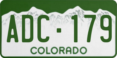 CO license plate ADC179