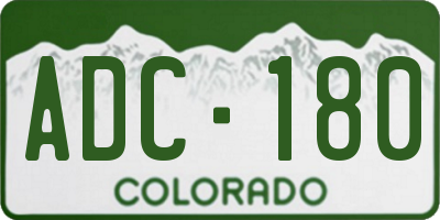 CO license plate ADC180