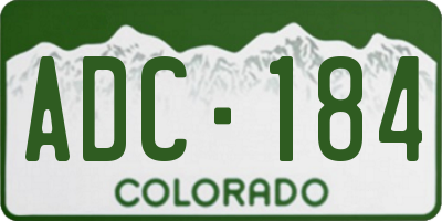 CO license plate ADC184