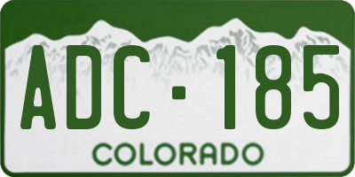 CO license plate ADC185
