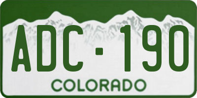 CO license plate ADC190