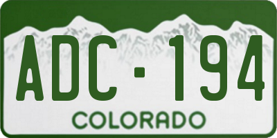 CO license plate ADC194