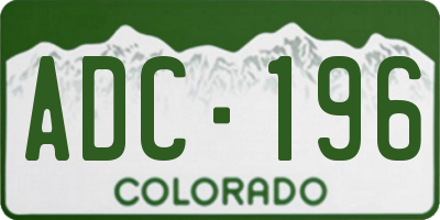 CO license plate ADC196
