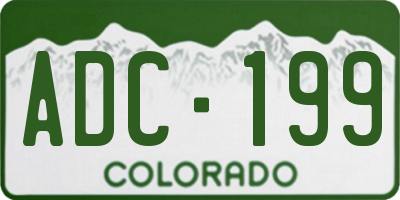 CO license plate ADC199