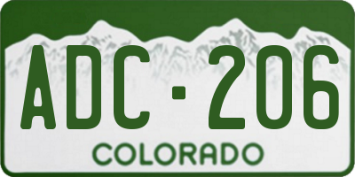 CO license plate ADC206