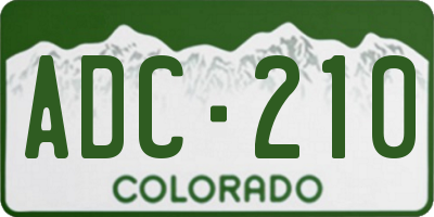 CO license plate ADC210