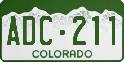 CO license plate ADC211