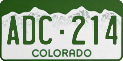 CO license plate ADC214