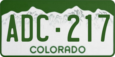 CO license plate ADC217
