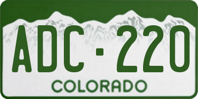 CO license plate ADC220
