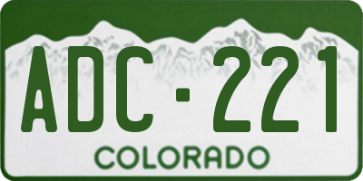 CO license plate ADC221