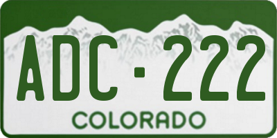 CO license plate ADC222