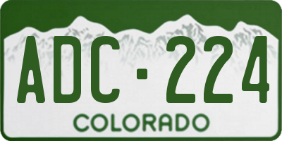CO license plate ADC224