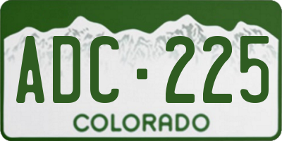 CO license plate ADC225