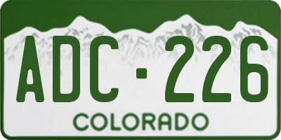 CO license plate ADC226