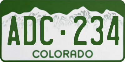 CO license plate ADC234