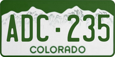 CO license plate ADC235