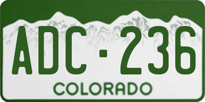 CO license plate ADC236
