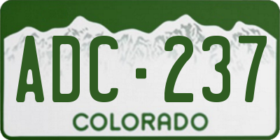 CO license plate ADC237