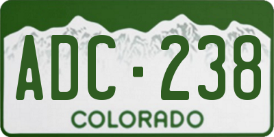 CO license plate ADC238