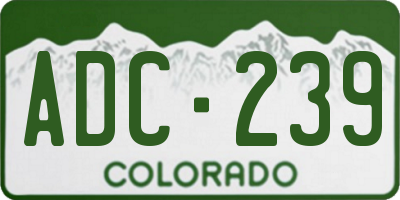 CO license plate ADC239