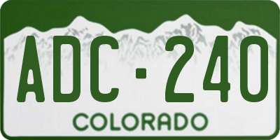 CO license plate ADC240