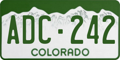 CO license plate ADC242